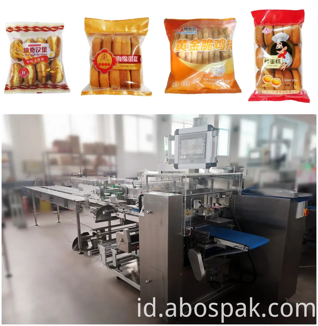 Makanan Potongan Grup Menengah Wrap otomatis Box Gerak Aliran Pillow Bag Sealing Packing Kemasan Mesin